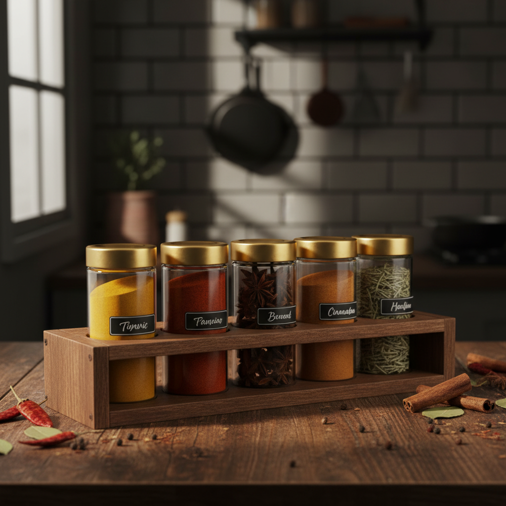 Spice Jars Close-up