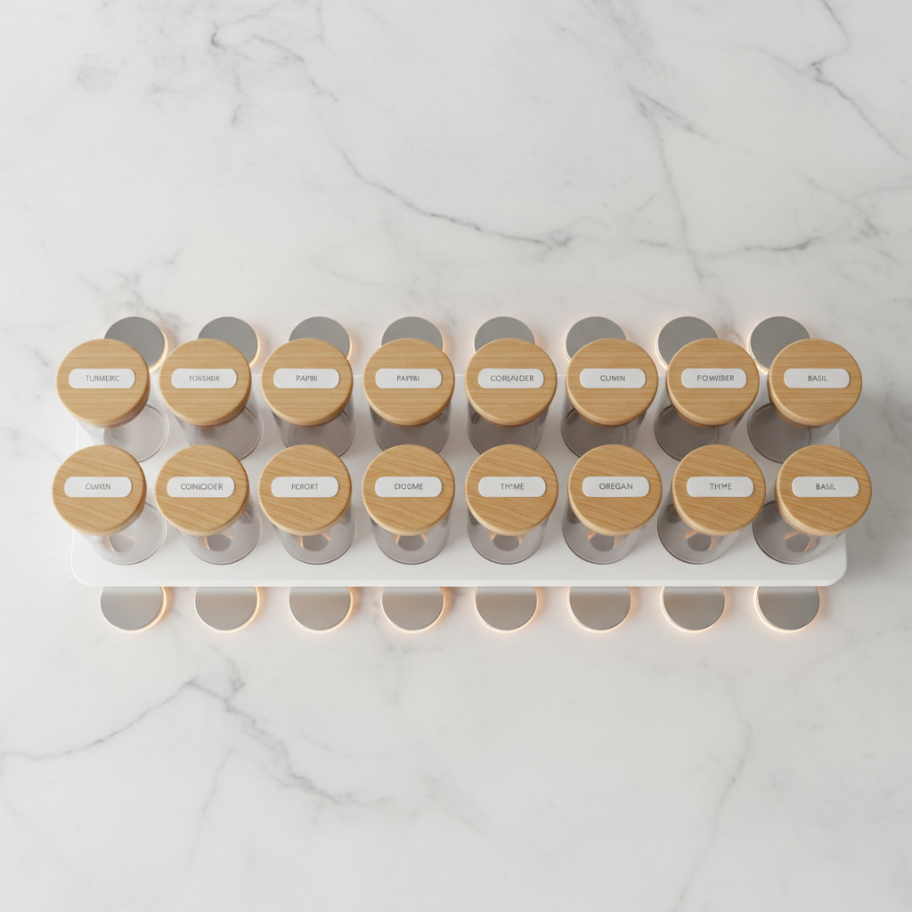 Spice Jars Flat Lay